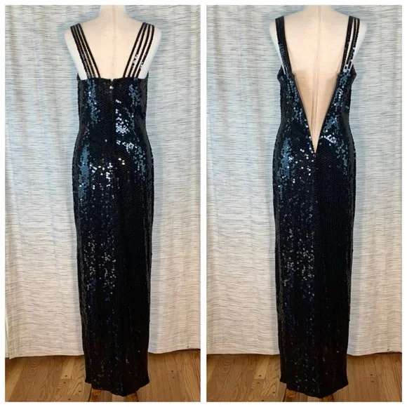 Niteline by Della Roufogali Black Sequin Evening Gown - Picture 8 of 15